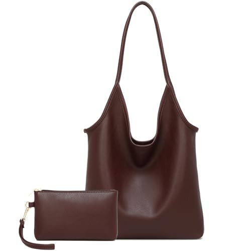 YAVCOOL Hobo Bags Purse for Women Soft Slouchy Hobo Shoulder Bag Designer Ladies Large Leather Everyday Handle Handbag | Amazon (US)