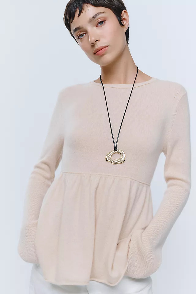 Maeve 100% Cashmere Peplum Sweater | Anthropologie (US)
