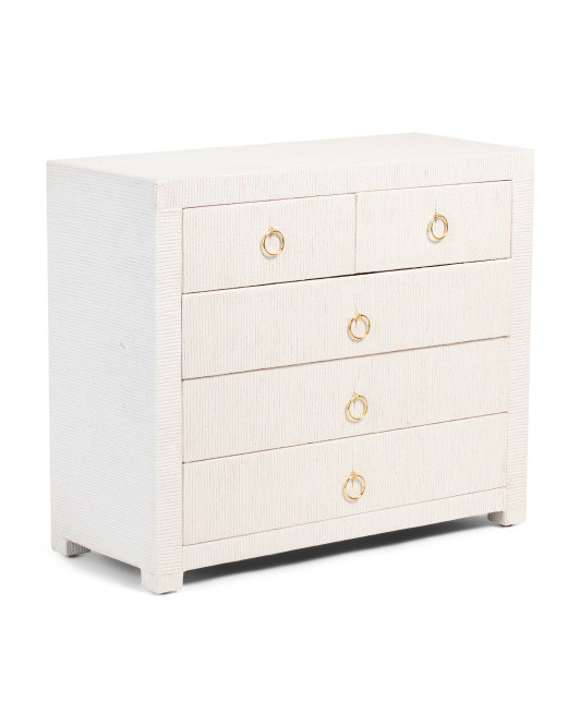 27in Raffia 5 Drawer Chest | TJ Maxx