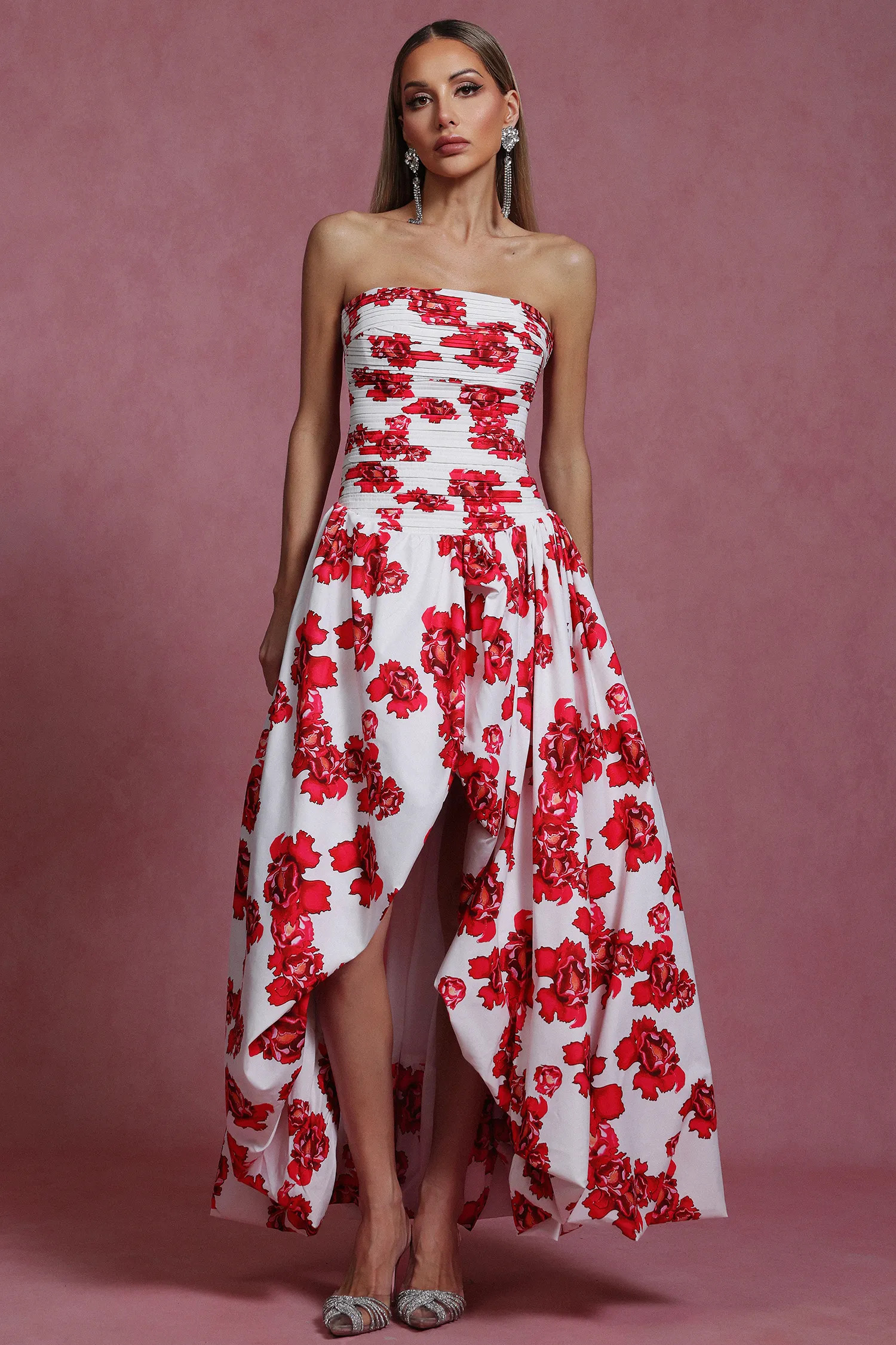 Tenley Sleeveless Printing Fold Maxi Dress | Bellabarnett Affiliate Marketing