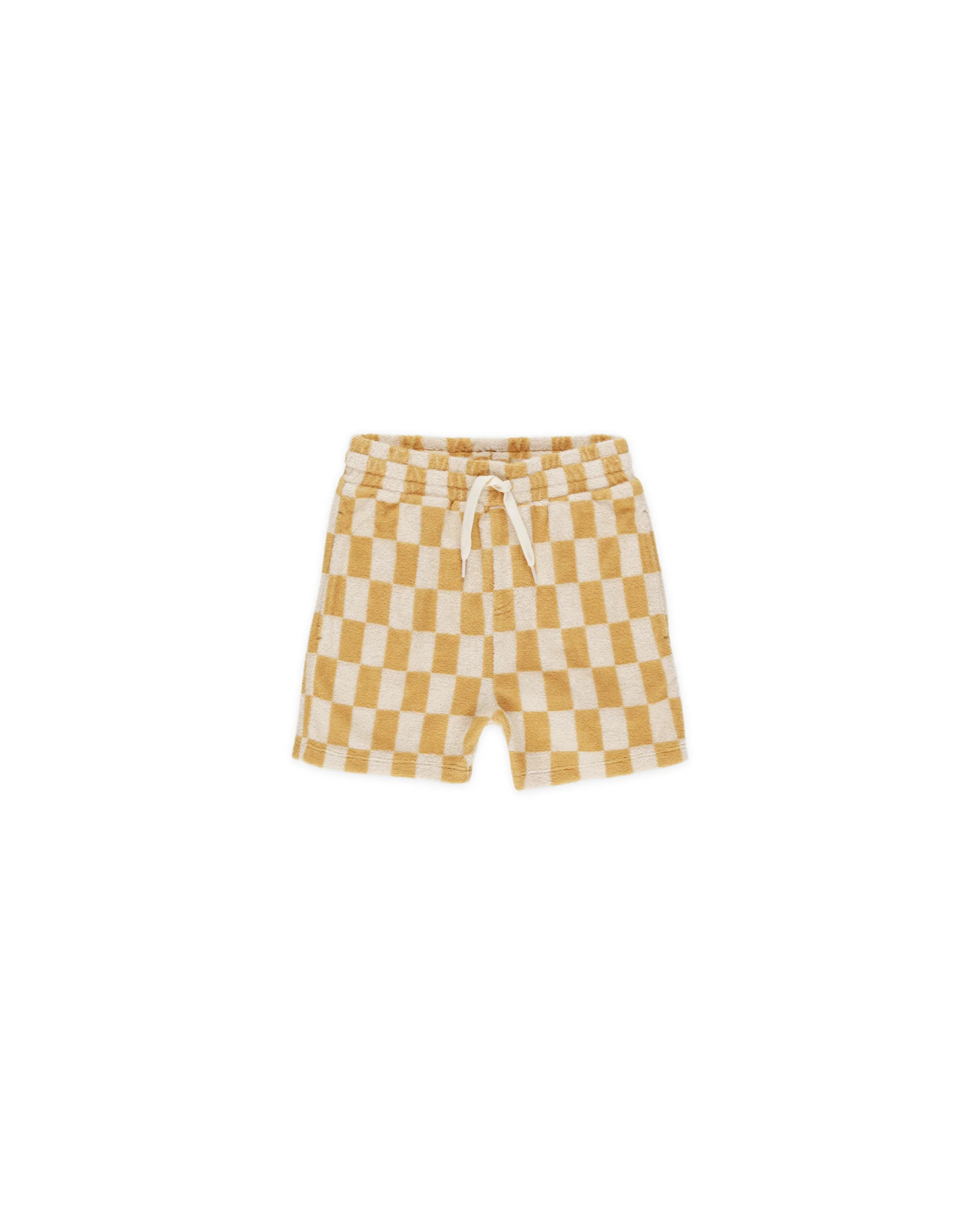RYLEE + CRU TERRY SHORTS / MARIGOLD CHECK | Shop.app