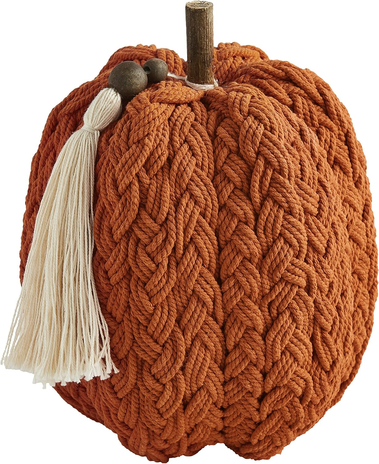 Mud Pie, Orange Braided Rope Pumpkin Sitter, 8" x 6 1/2" Dia | Amazon (US)