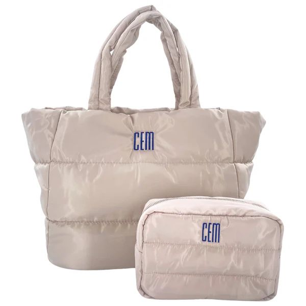 Embroidered Puffer Tote & Puffer Pouch Bundle | Sprinkled With Pink