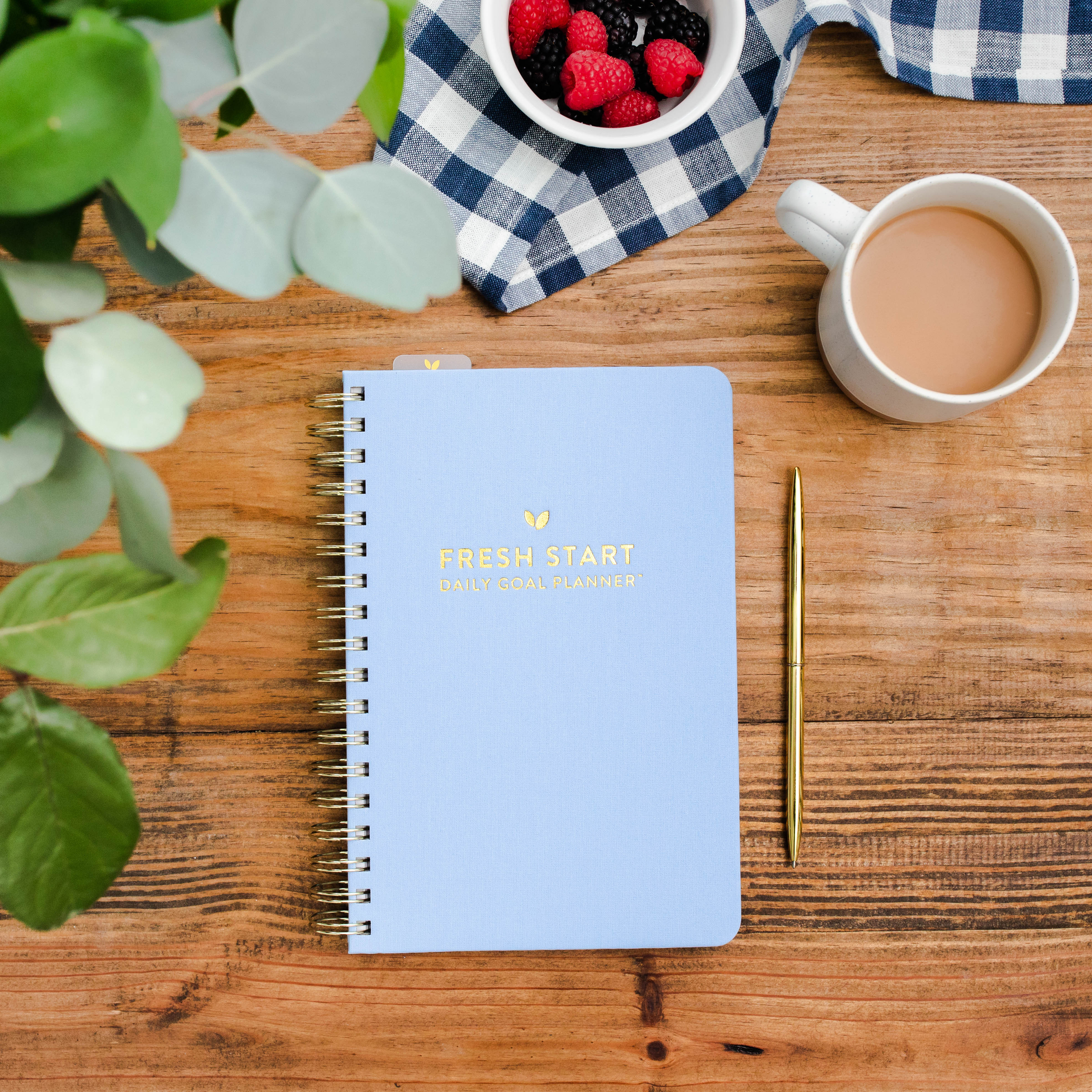 Fresh Start Daily Goal Planner® | Undated (Hydrangea Spiral) | Cultivate What Matters