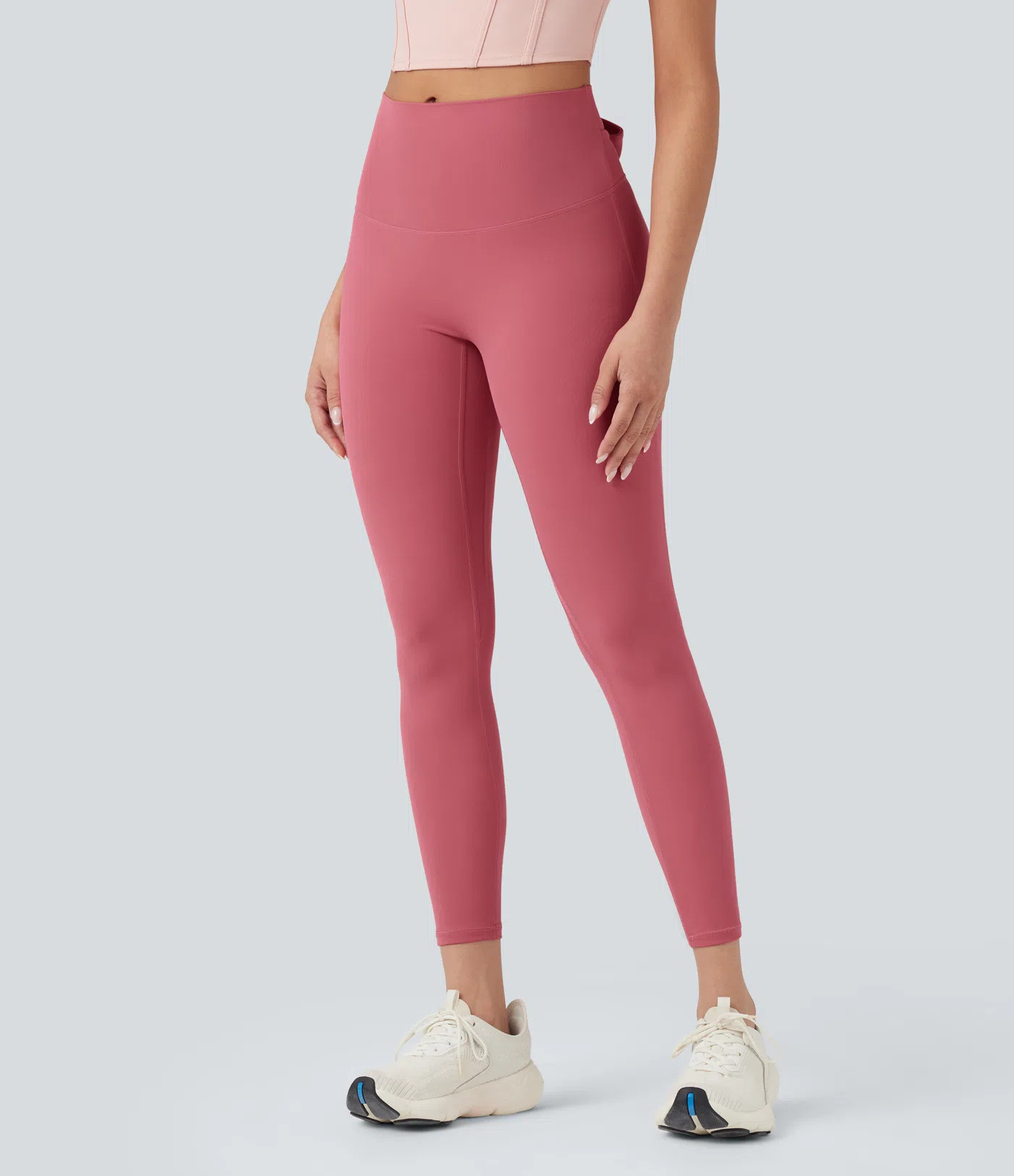 SoftlyZero™ High Waisted Tie Back Ruched 7/8 Yoga Leggings-UPF50+ | HALARA