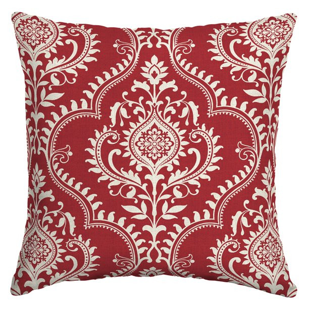 Mainstays Red Medallion 16 In. Square Outdoor Toss Pillow | Walmart (US)