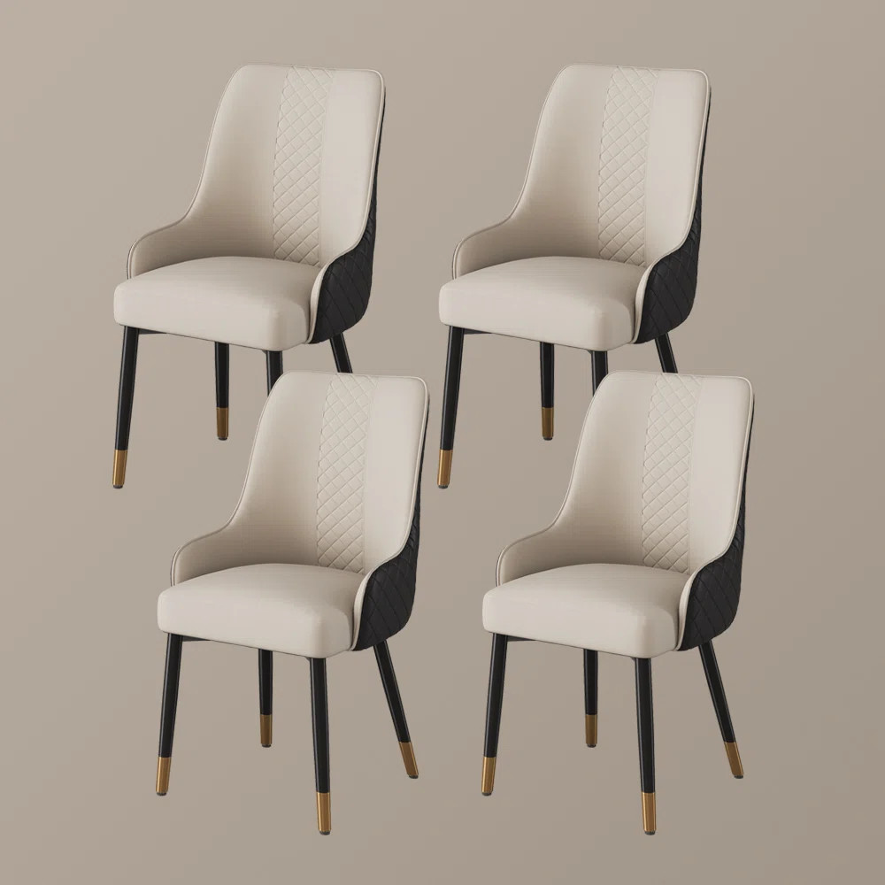 Silva Modern Faux Leather Dining Chair, Metal Legs, Density Sponge Pre-Assembly | Wayfair North America