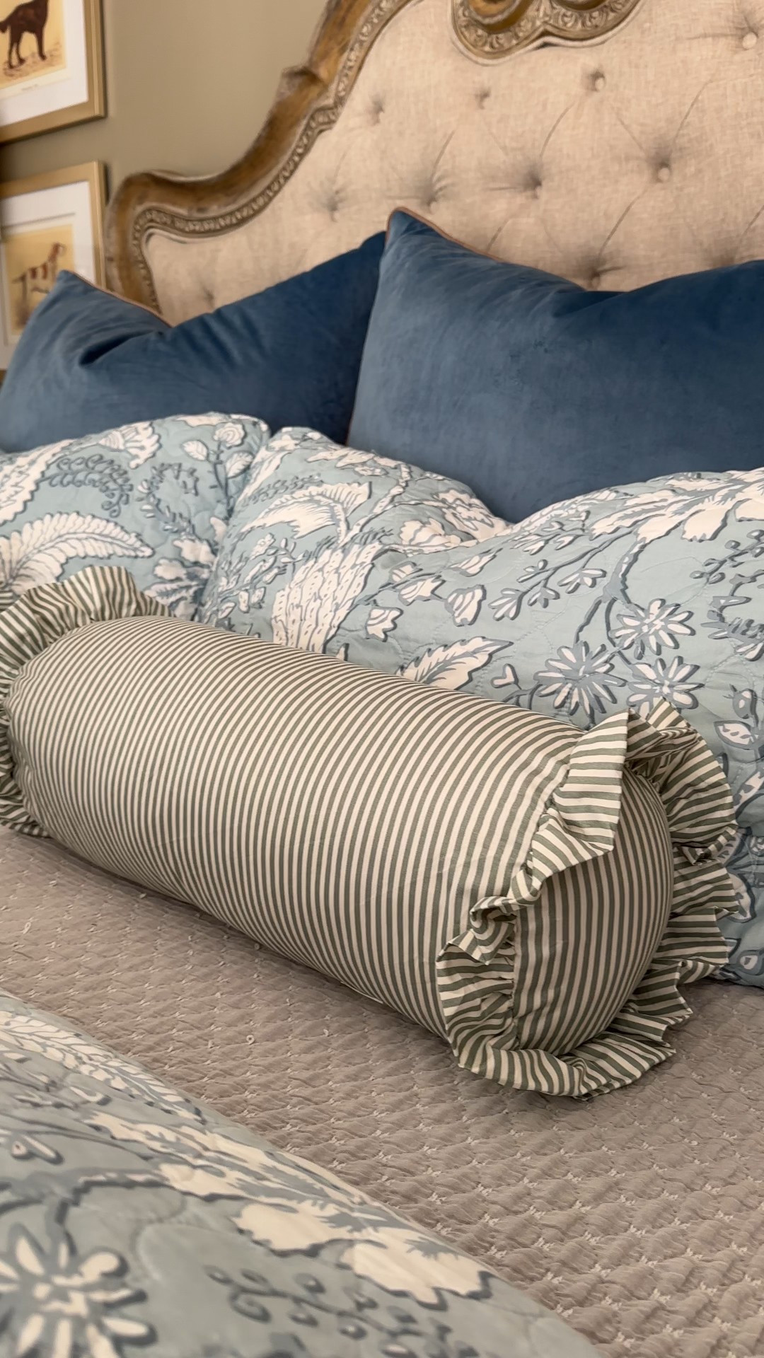 Walmart bolster pillows for less than $10?! Green and white stripe is what I went with but they also have blue and white, red and white, and tan and white! These are the 20” size but they come bigger as well! They’re selling out fast but favorite this post to be notified when they’re back!

#LTKHome #LTKFindsUnder50 #LTKSaleAlert