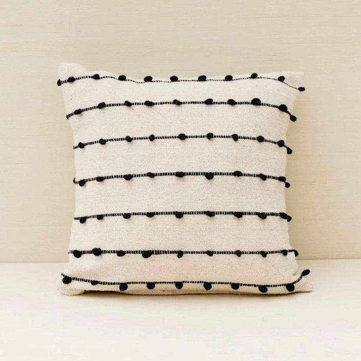 Loops Pillow Cover | Black | Minted
