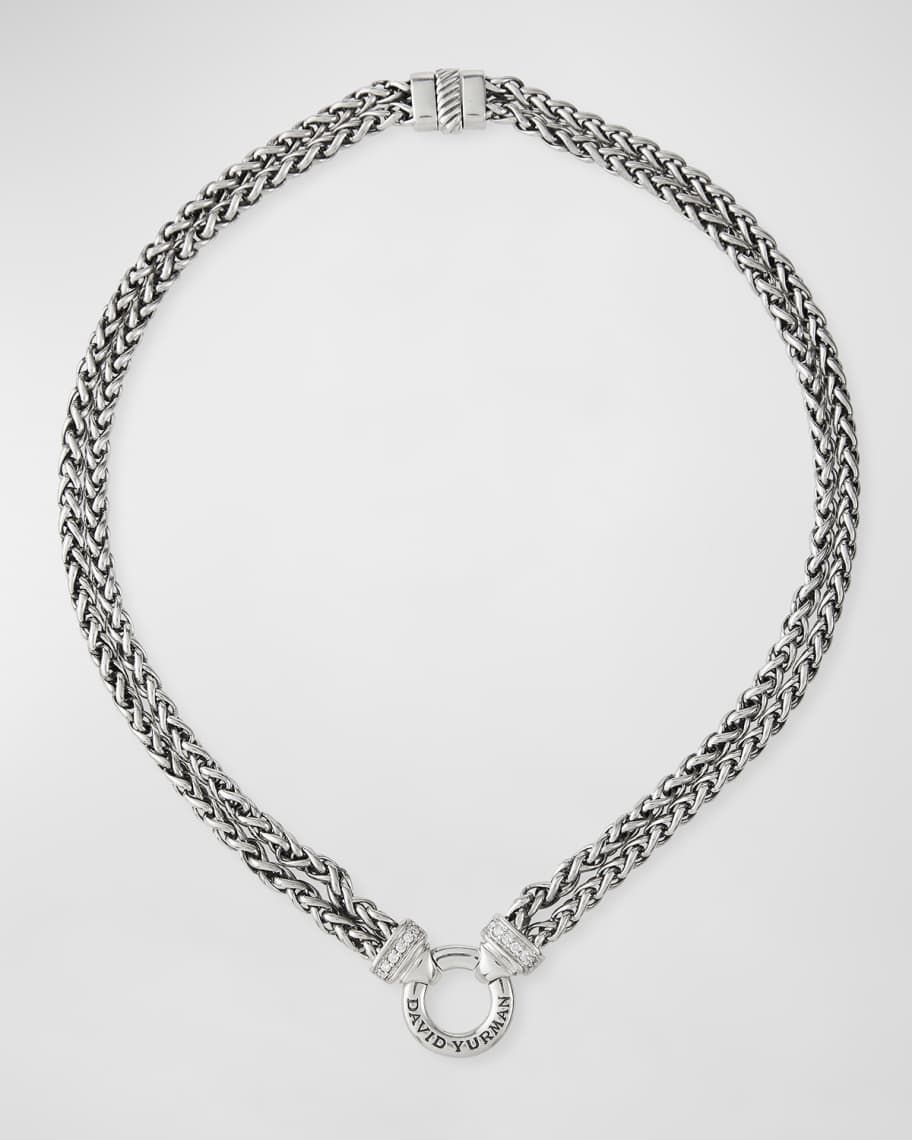 David Yurman Double Wheat Chain Necklace with Diamonds | Neiman Marcus