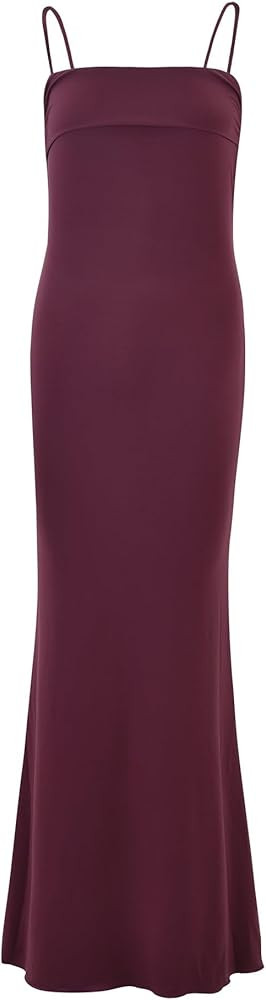 Women's Cutout Backless Maxi Dress Sexy Sleeveless Tight Slip Spaghetti Strap Long Dresses | Amazon (US)