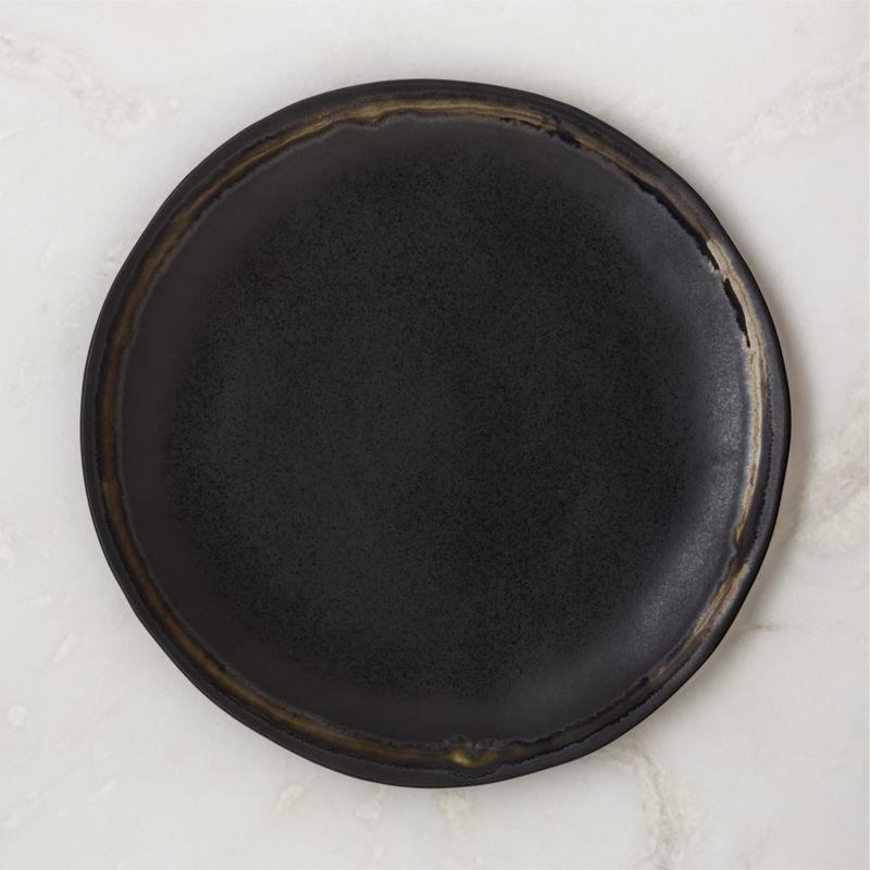 Hyacinth Black Dinner Plate with Reactive Glaze | CB2 | CB2
