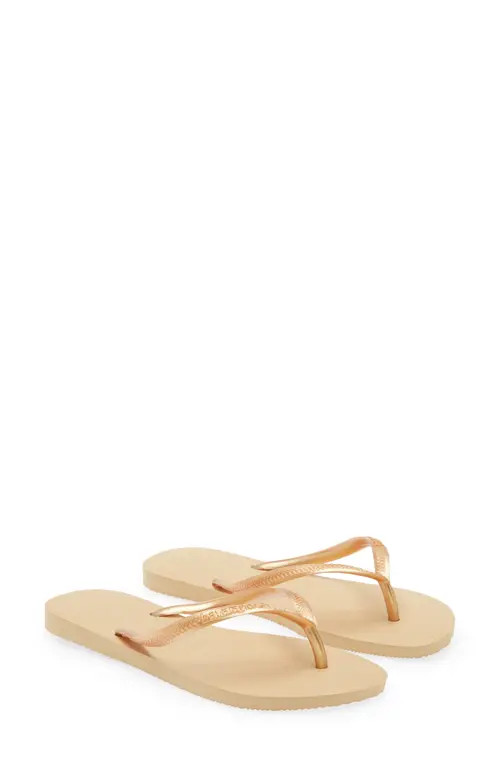 Havaianas Slim Flip Flop in Golden at Nordstrom, Size 5 | Nordstrom