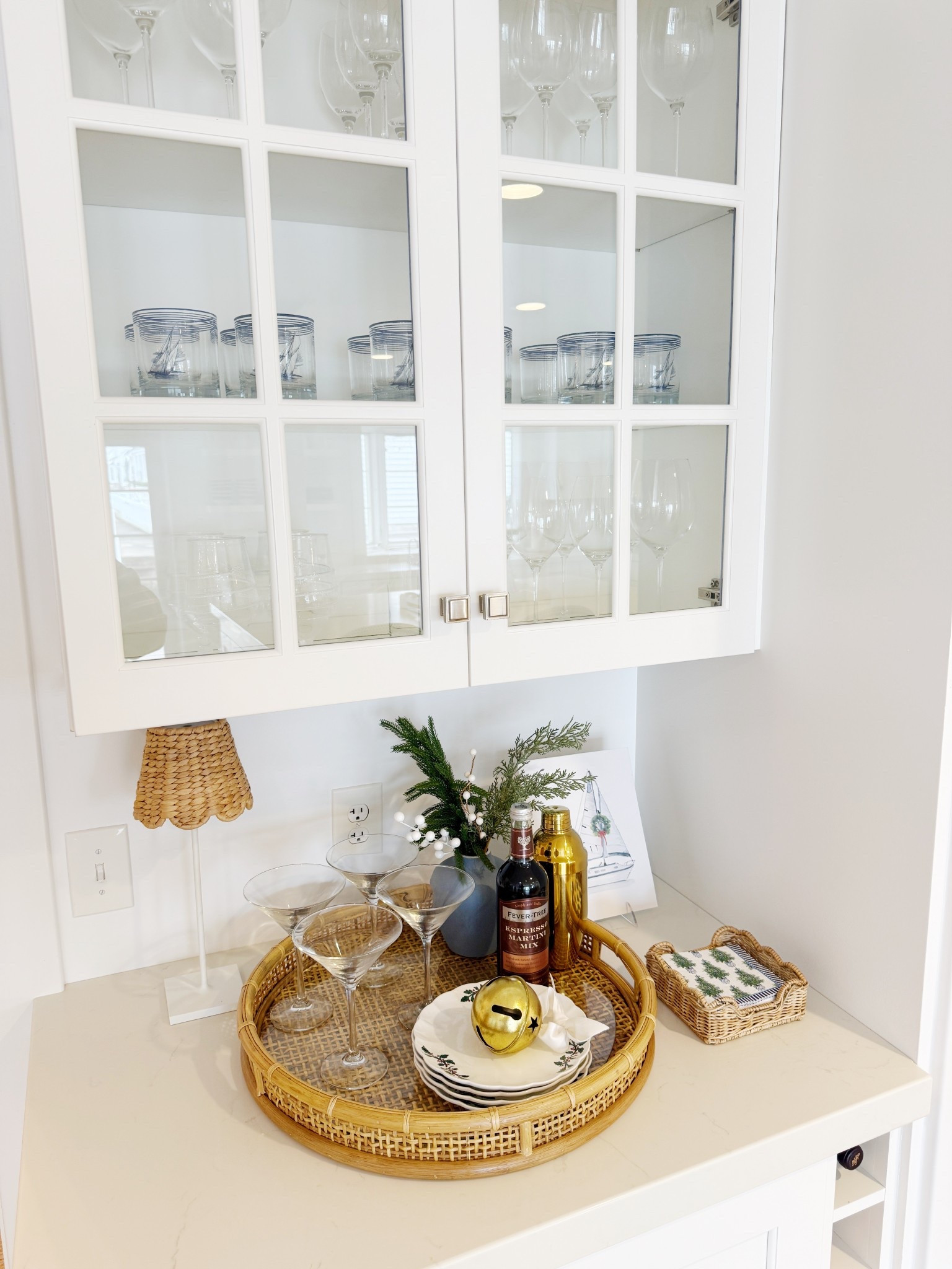 Holiday dry bar espresso martini decor! Perfect for entertaining and cozy nights at the lake! 🌊🎄🍸

#LTKGiftGuide #LTKHoliday #LTKCyberWeek