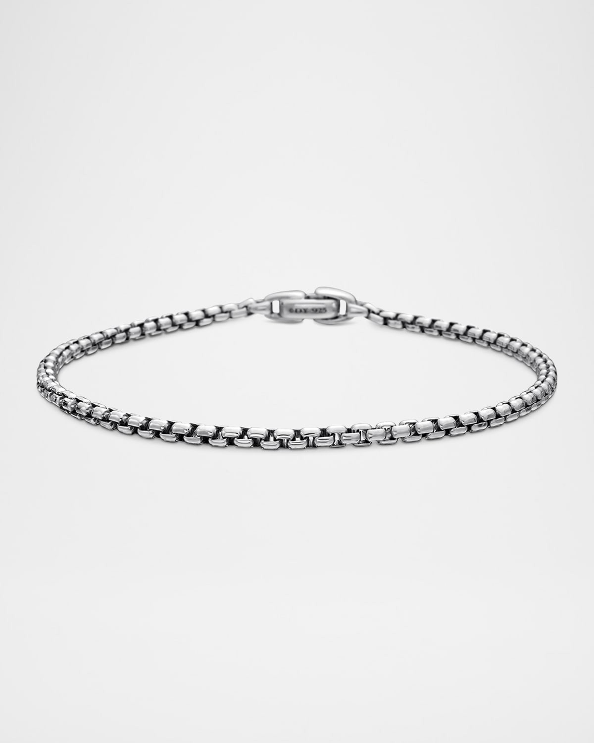 Men & apos;s Box Chain Bracelet in Silver, 2.7mm | Neiman Marcus