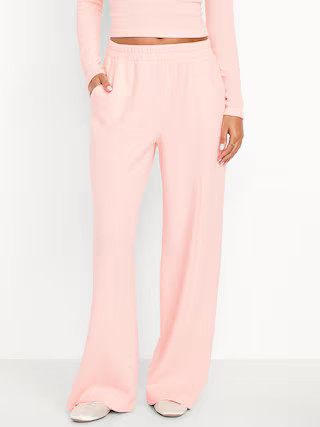 High-Waisted Bounce Fleece Wide-Leg Sweatpants | Old Navy (US)