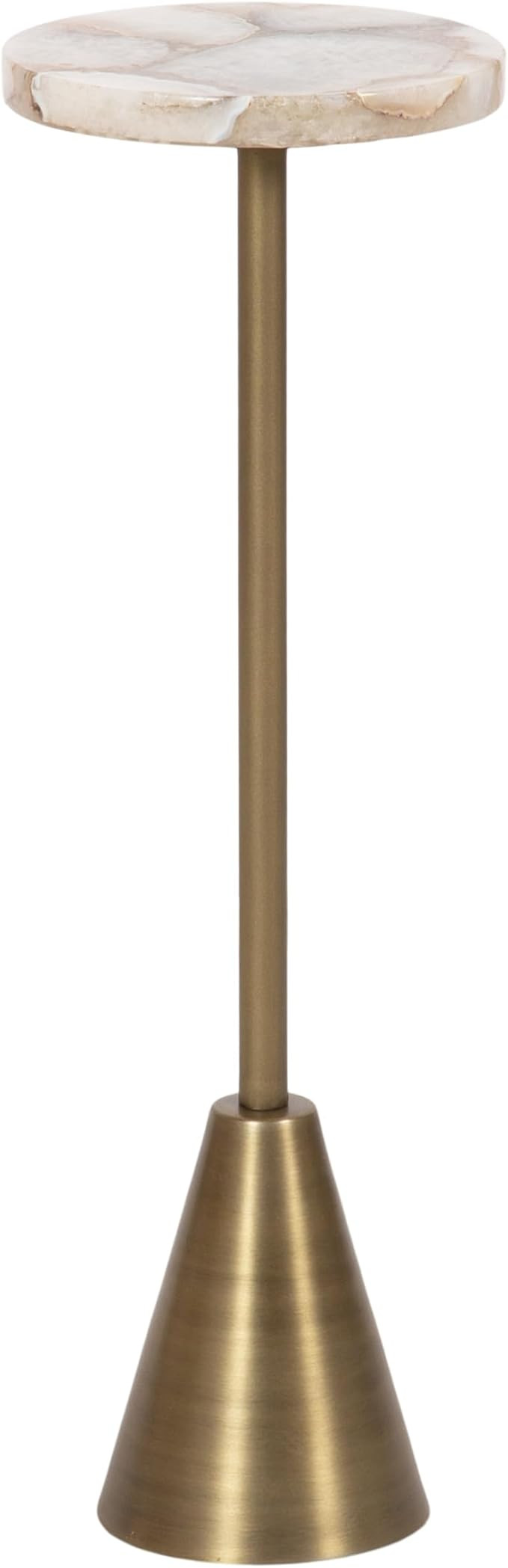 Kate and Laurel Sitara Mid-Century Modern Drink Table; 8 x 8 x 23; Natural Quartz and Brass; Uniq... | Amazon (US)