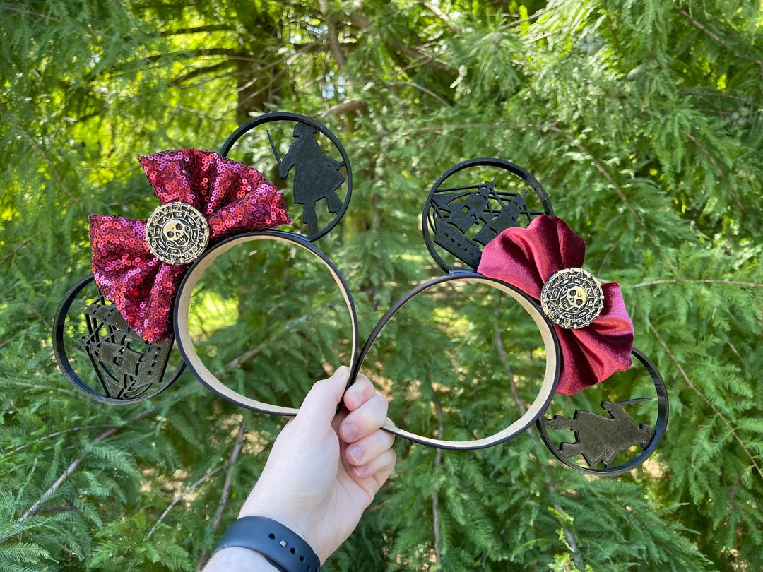 Pirates Inspired Mickey Mouse Ears, 3D Printed Pirates of the Caribbean Minnie Mouse Ears, Pirate... | Etsy (US)