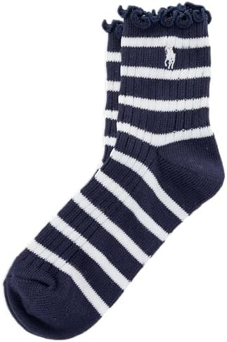 POLO RALPH LAUREN Women's Lettuce Edge Cotton Ruffle Ankle Socks, 1 Pair | Amazon (US)
