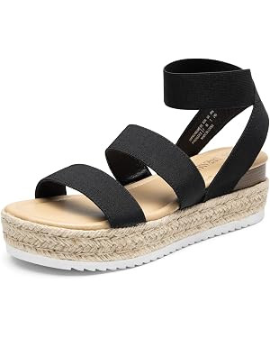 DREAM PAIRS Strappy Espadrille Platform Wedge Sandals for Women Dressy Summer, Comfortable Open T... | Amazon (US)