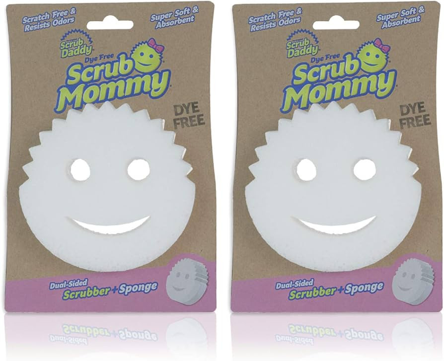 Scrub Daddy Dual-Sided Sponge and Scrubber- Scrub Mommy Dye Free - Scratch-Free Scrubber for Dish... | Amazon (US)
