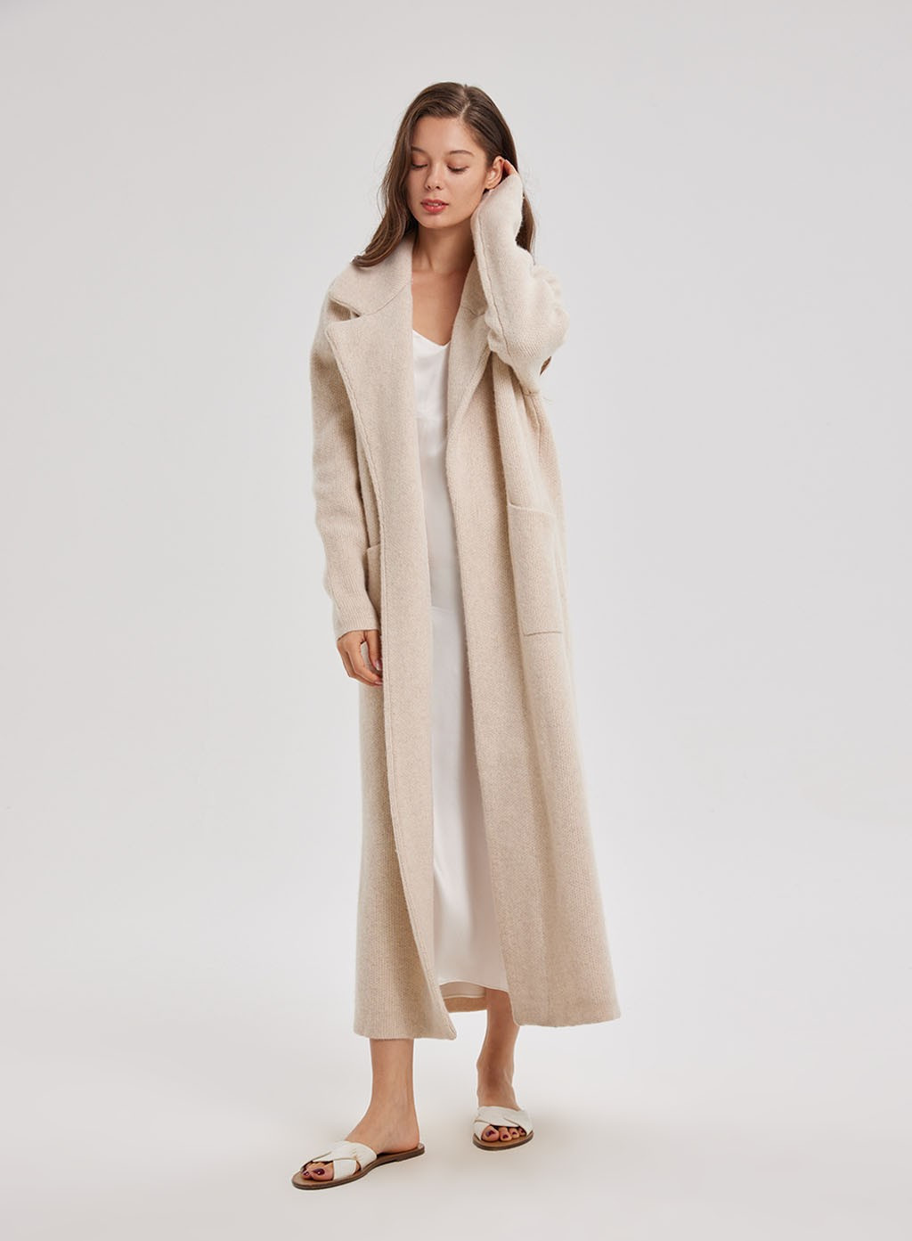 Open Front Knit Yak-Wool Coat | NAP Loungewear