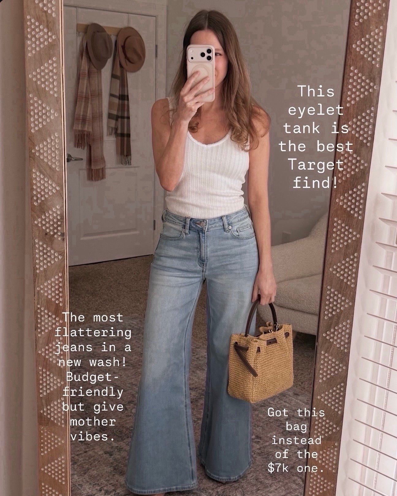 I keep reaching for this eyelet tank because it works with literally everything and looks way more expensive than Target prices.

eyelet tank top, white ribbed tank, casual spring outfit, wide leg jeans outfit, Target fashion finds, affordable spring tops, neutral tank top, casual chic style, everyday basics, spring wardrobe essentials, light wash denim, woven bag outfit, casual mom style, budget friendly fashion, versatile white tank

#LTKWorkwear #LTKOver40 #LTKSeasonal