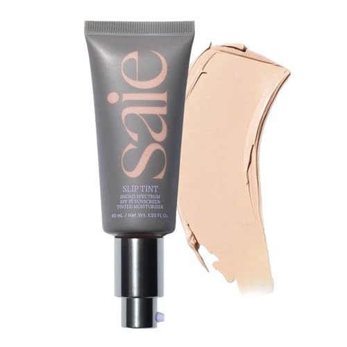 Saie Slip Tint Tinted Moisturizer with SPF 35 - Light Coverage, Glowy Skin Tint & Mineral Sunscreen for Face with Hydrating Hyaluronic Acid - Summer Makeup Essential - Shade Two (1.35 oz) | Amazon (US)