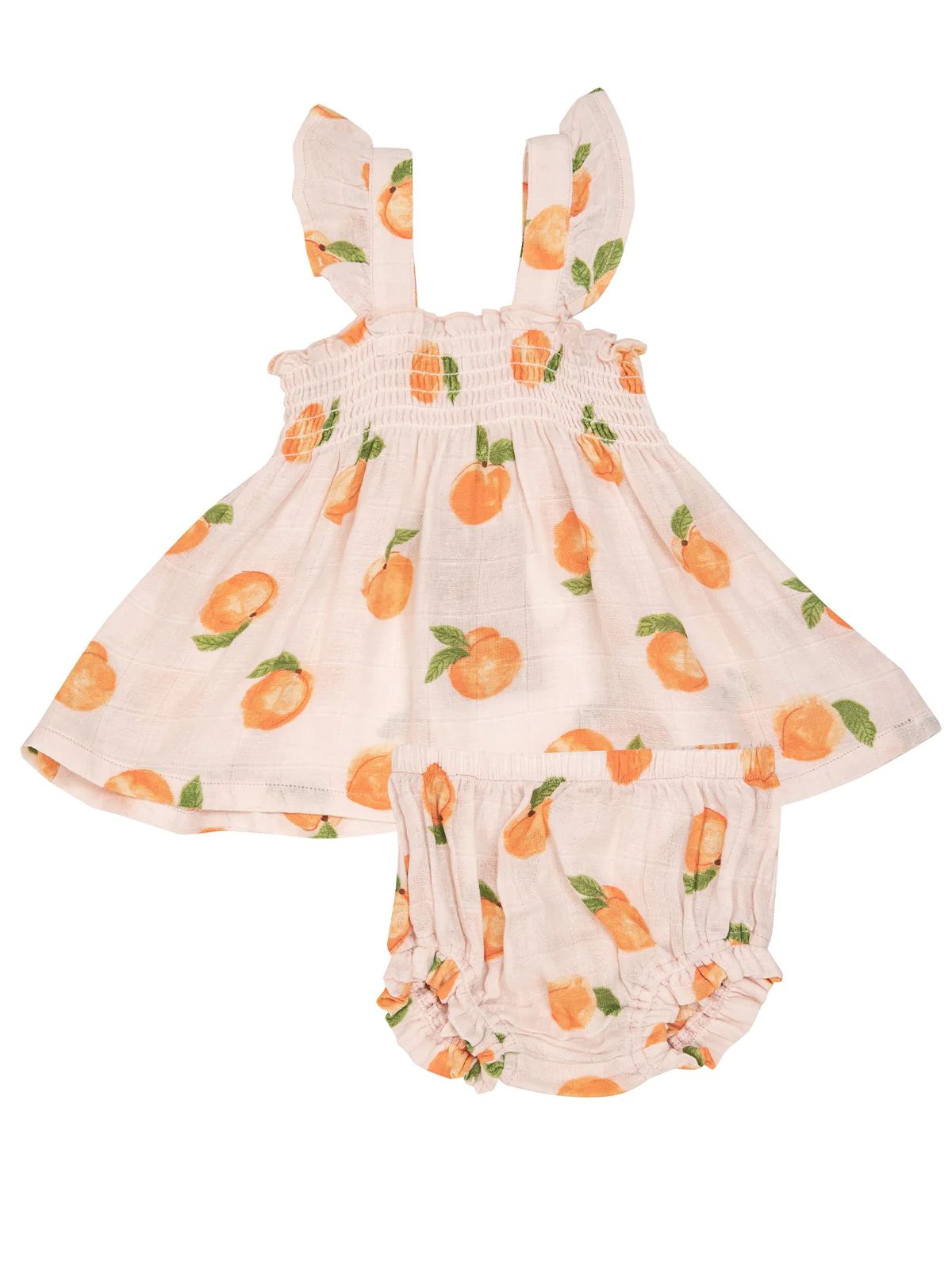 Ruffle Strap Smocked Top & Bloomer, Peaches | SpearmintLOVE