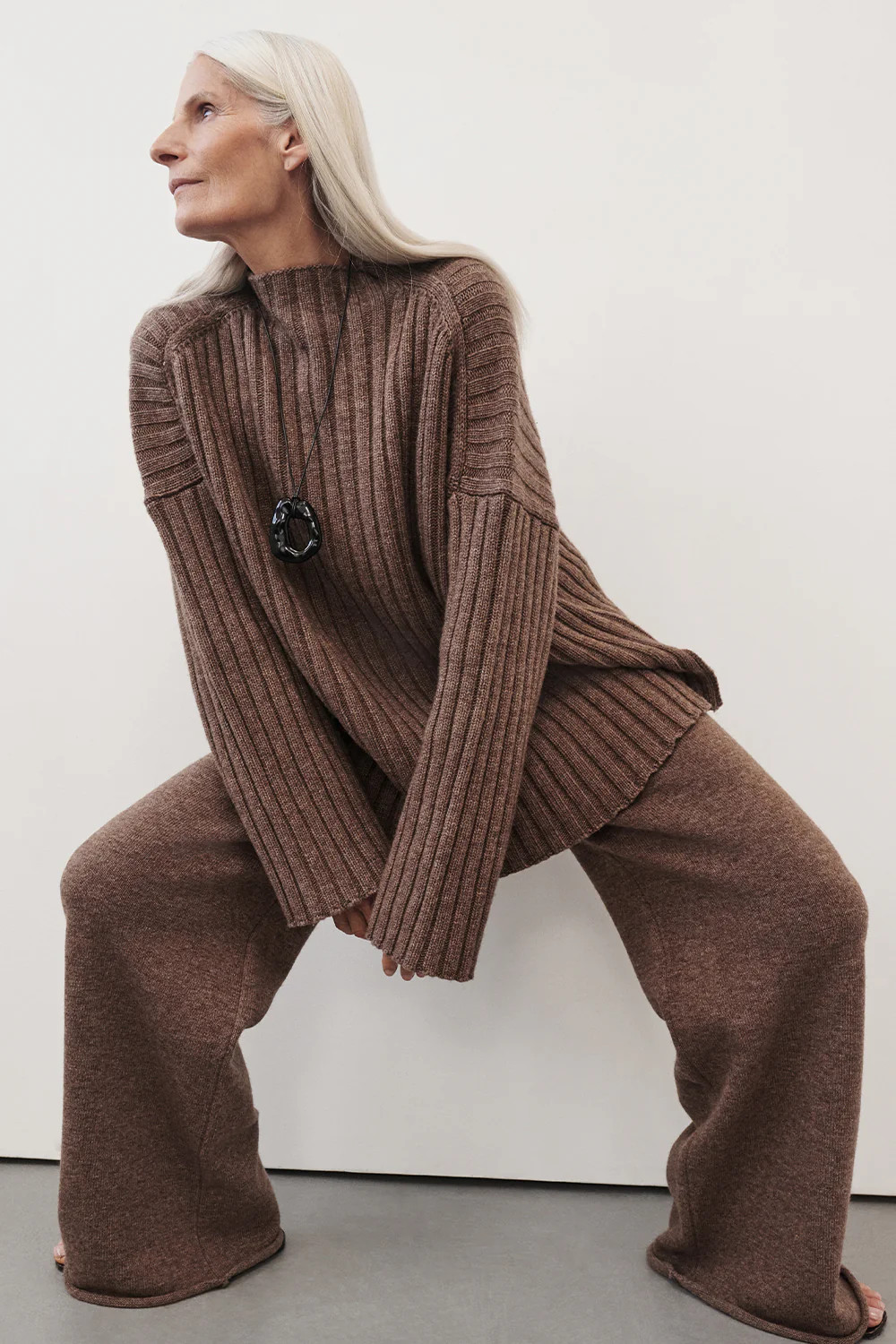 TUCSON MOCHA HIGH NECK KNIT JUMPER | DISSH