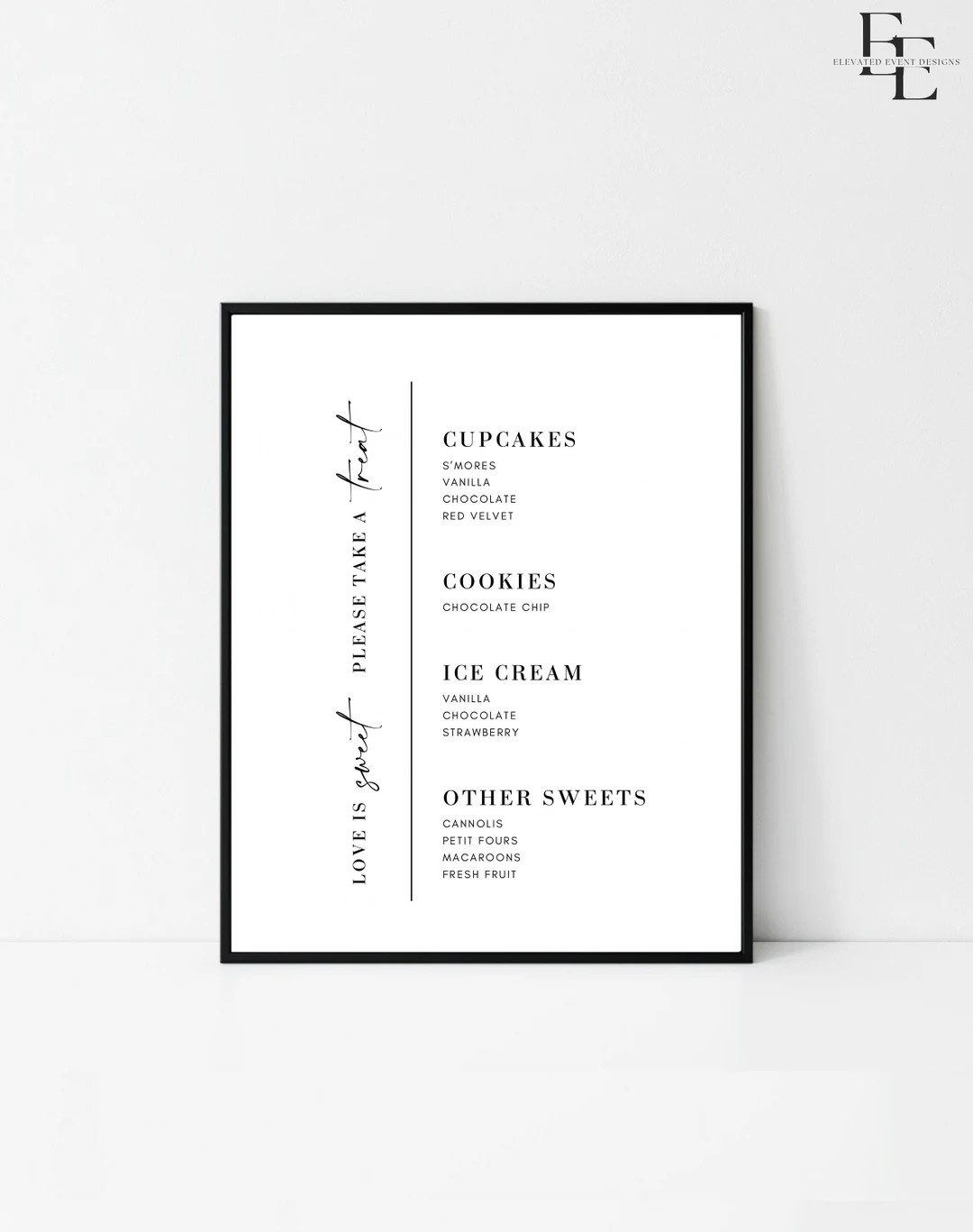 Dessert Bar Menu Sign Modern Wedding Dessert Table Sign - Etsy | Etsy (US)