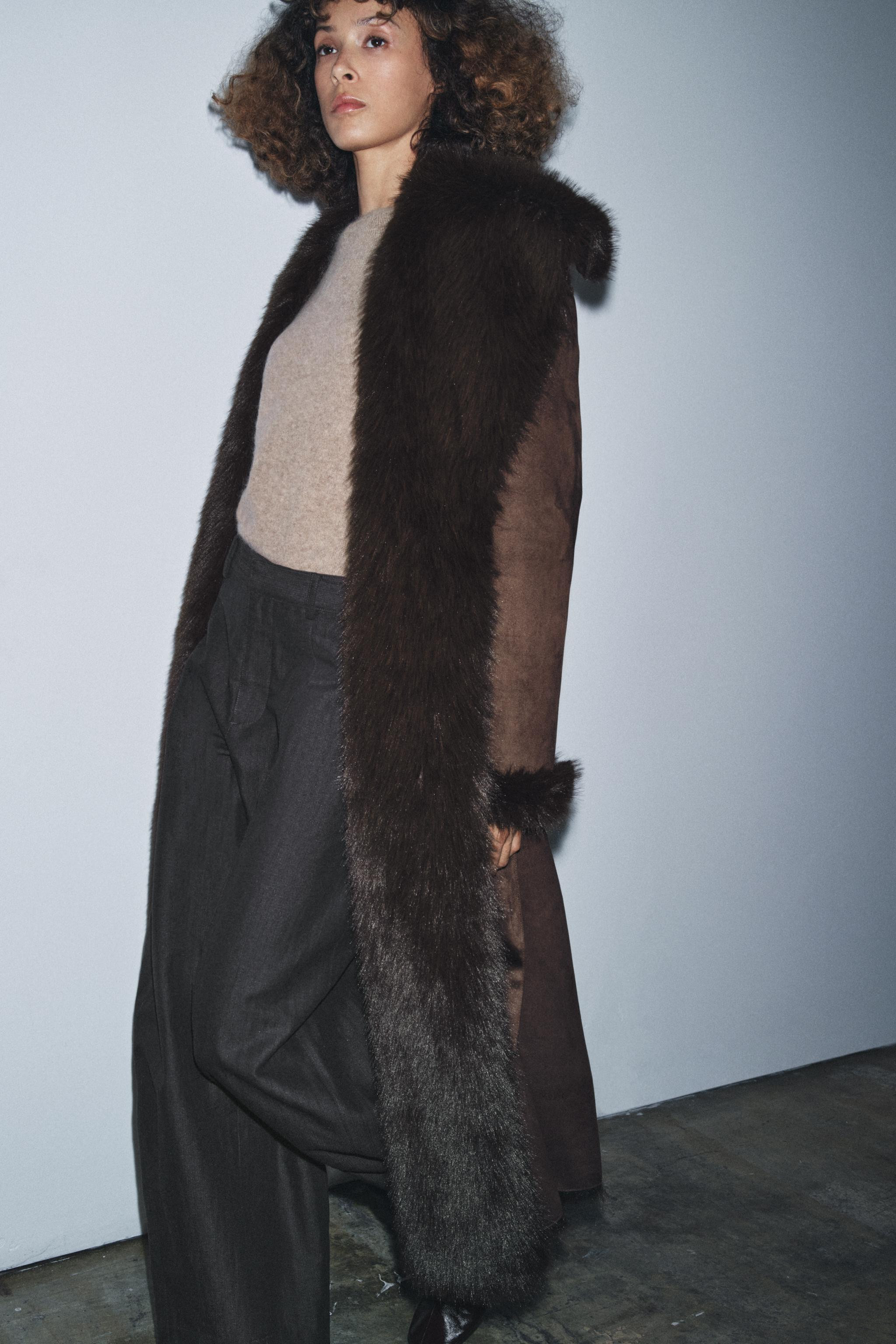 BELTED FAUX FUR COAT ZW COLLECTION | Zara UK