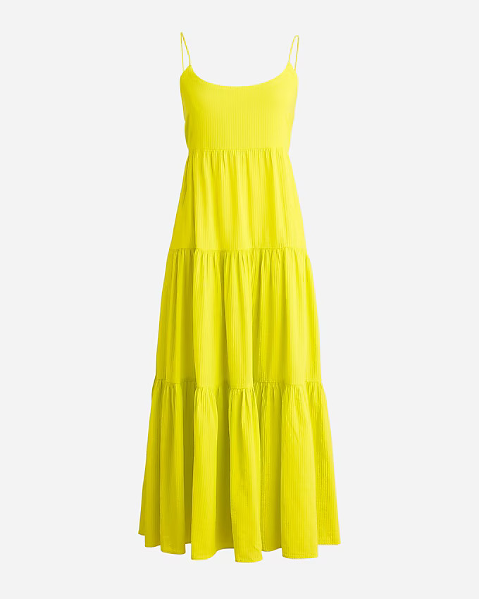 Bow-back tiered maxi dress in soft gauze | J. Crew US