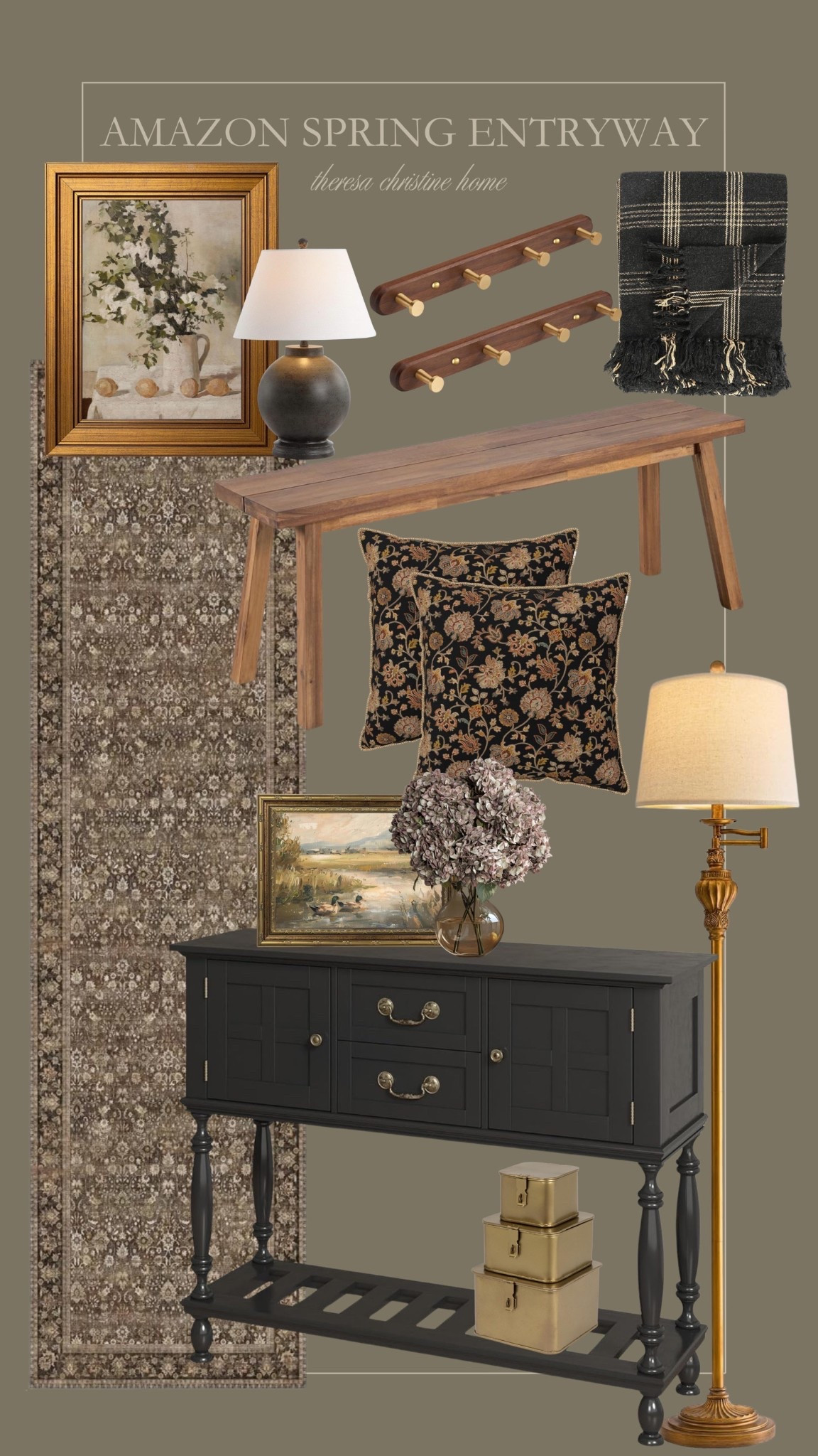 Amazon spring entryway 🤎 Moody home, vintage home, home refresh, Amazon home 

#LTKHome #LTKSeasonal