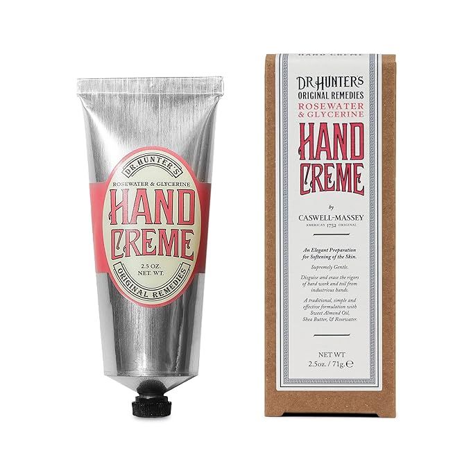 Caswell-Massey Dr. Hunter's Rosewater Hand Cream, Soothing Hand Lotion With Glycerin, Shea Butter... | Amazon (US)