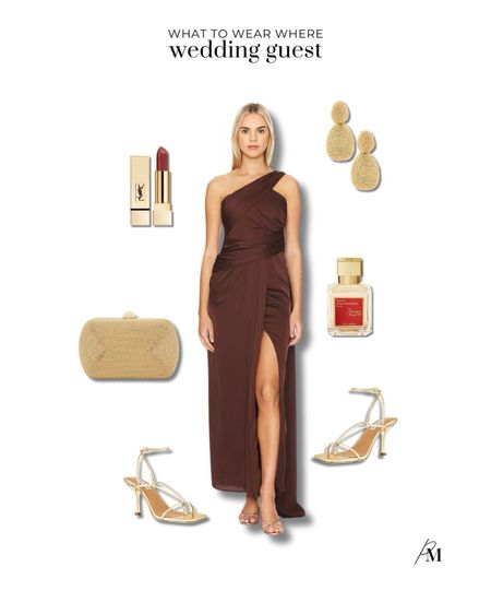 Summer wedding guest outfit idea. This one shoulder dress and and gold heels are perfect for a formal reception. 

#LTKSeasonal #LTKStyleTip #LTKWedding