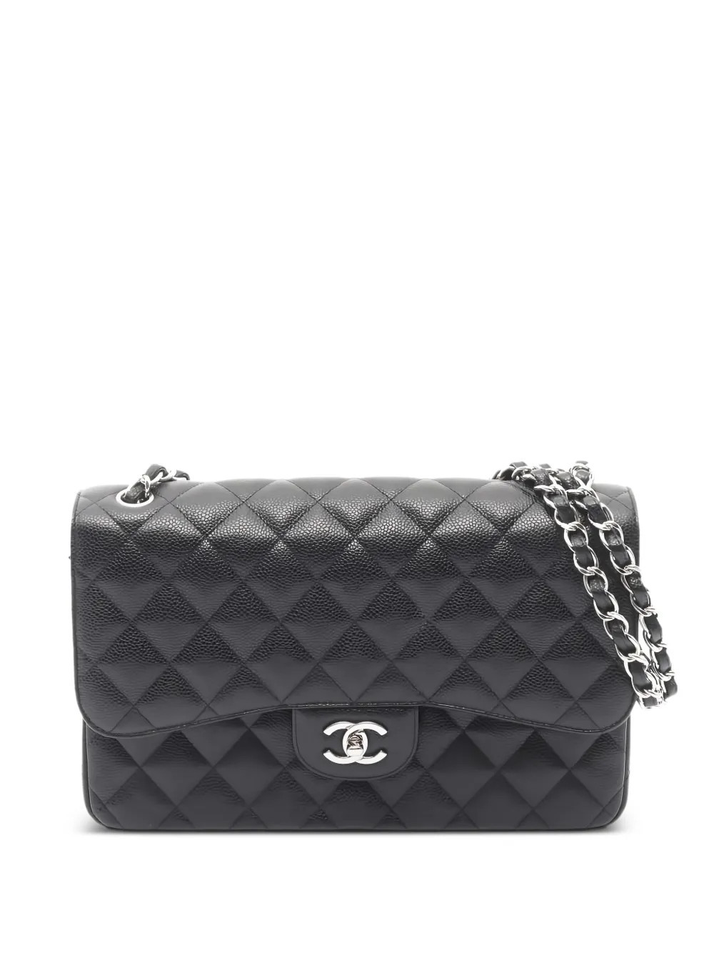 CHANEL Pre-Owned large Classic Flap 30 quilted shoulder bag - Black | Farfetch Global