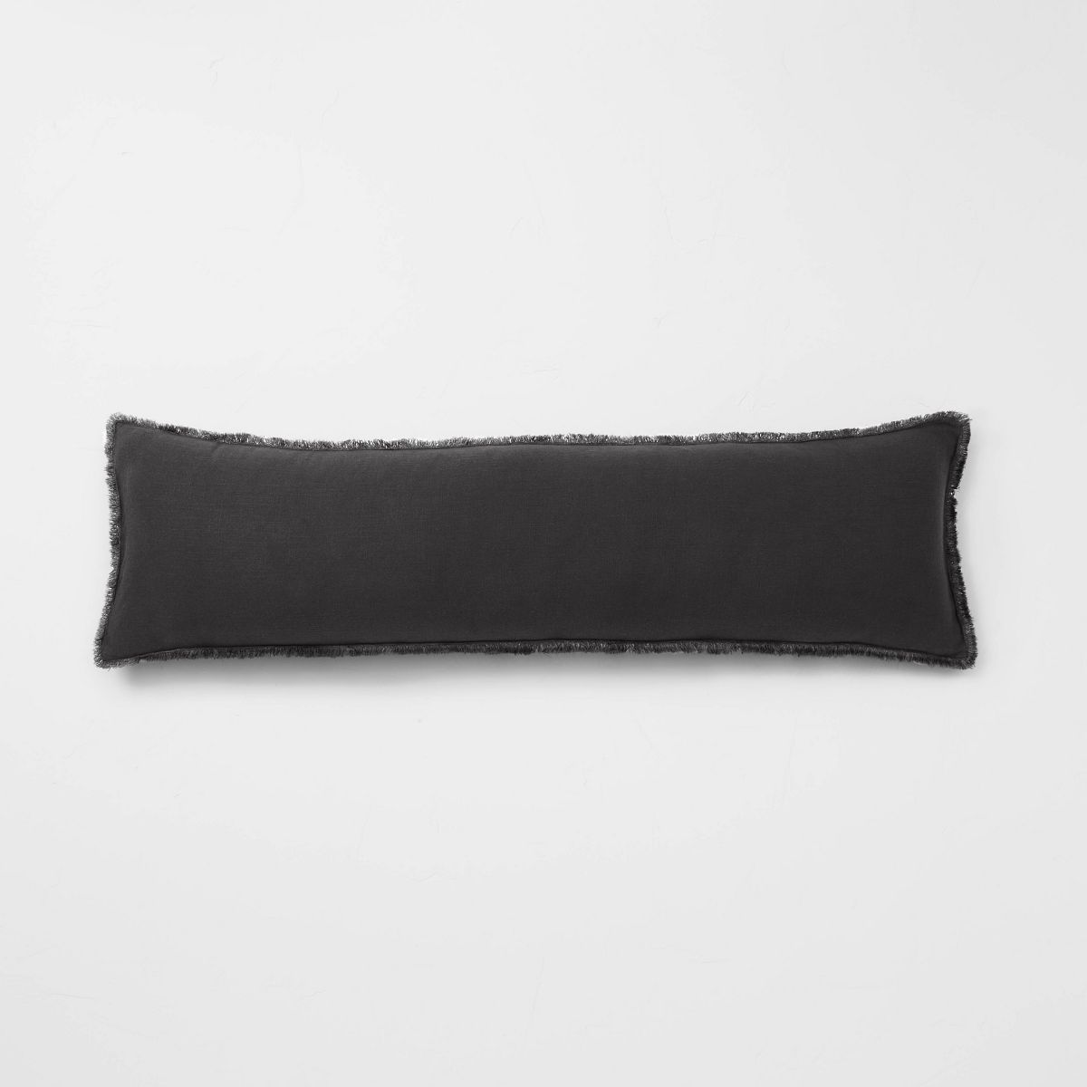 Lumbar Heavyweight Linen Blend Throw Pillow Washed Black - Casaluna™ | Target