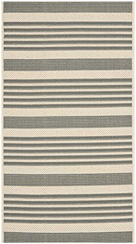 SAFAVIEH Courtyard Collection 2' x 3'7" Grey/Bone CY6062 Stripe Indoor/ Outdoor Waterproof Easy C... | Amazon (US)