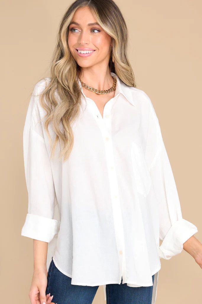 Blank Canvas White Top | Red Dress 