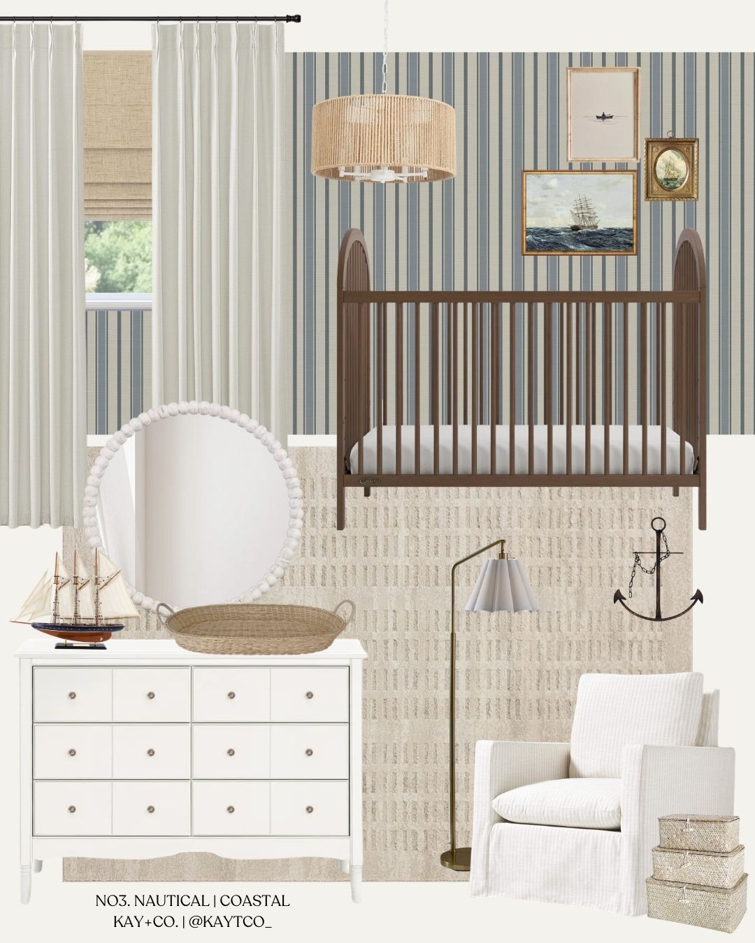 N03. A calm space layered with natural textures and soft ocean tones, this nautical nursery feels peaceful, just like the sea-side ⚓️ 

When designing any nursery, I always begin with @wayfaircanada, my one-stop-shop for furniture & decor, and all of my favourite brands like Namesake, Storkcraft, Loloi and more! 

Then, I slowly add in pieces from different shops, special keepsake items, or antiques as I curate the space to make it personal.   

 

#LTKhome #LTKbaby