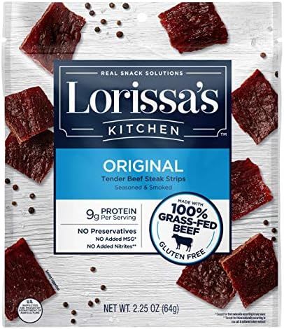 Lorissa's Kitchen Premium Grass-Fed Steak Strips, Original, 2.25 Oz. 1 Count - No Added MSG or Ni... | Amazon (US)