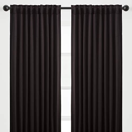 Chanasya 2-Panel Solid Contemporary Blackout Curtains - 3-in-1 Back Tab, Rod Pocket, Ring Tab - f... | Amazon (US)