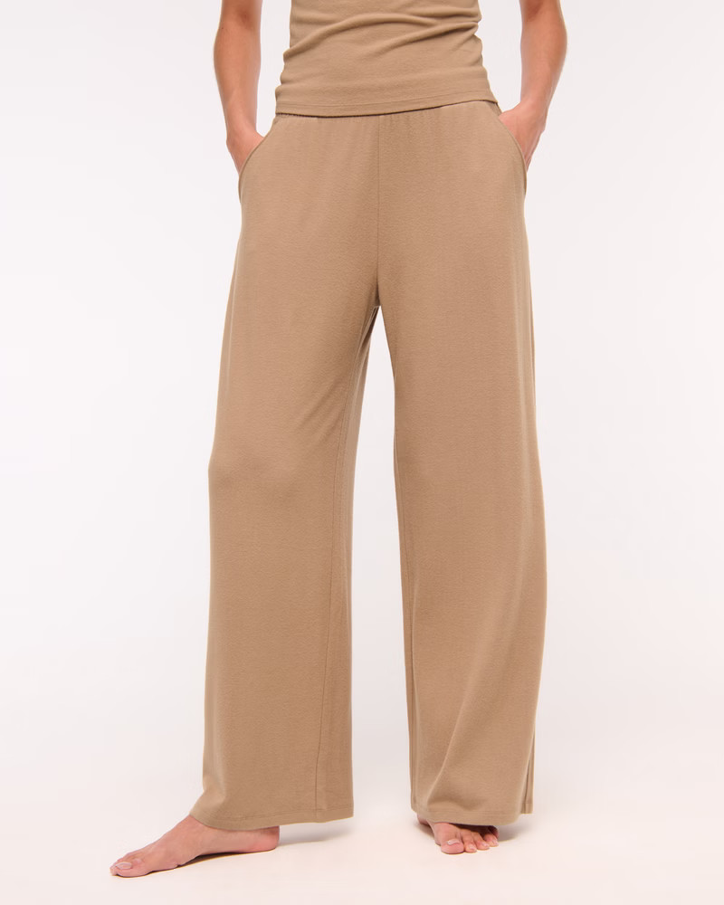 Women's Lounge Brushed Wide Leg Sweatpant | Women's Bottoms | Abercrombie.com | Abercrombie & Fitch (US)
