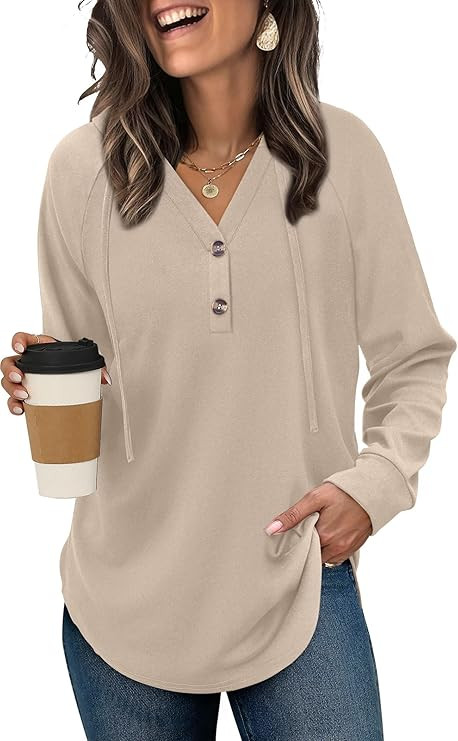 OFEEFAN Womens Hoodies Pullover Sweaters Tunic Tops for Women Loose Fit Dressy Oversized Sweatshi... | Amazon (US)