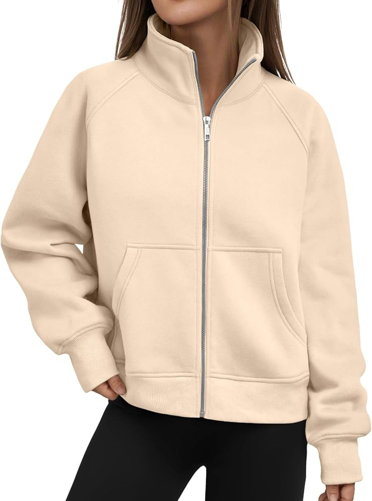 Trendy Queen Womens Sweatshirts Zip Up Hoodies Cropped Crewneck Pullover Casual Jackets Y2k Cloth... | Amazon (US)