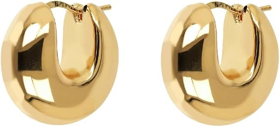 BRONZALLURE Orecchini Donna placcati Oro Giallo 18k – Orecchini a Cerchio Bombati Lucidi Analle... | Amazon (IT)