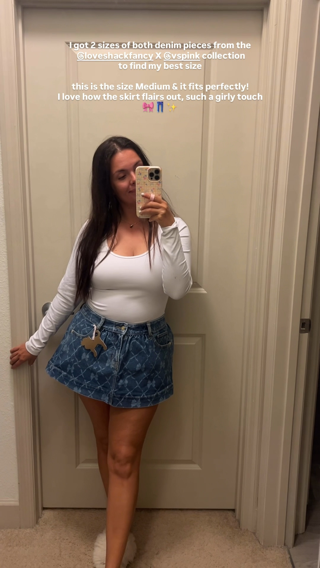 loveshackfancy x victoria’s secret pink denim mini skirt 🎀👖✨

I tried on both the Medium & Large & i decided to keep my TTS Medium for my best fit. 

#LTKMidsize #LTKFindsUnder100 #LTKHoliday