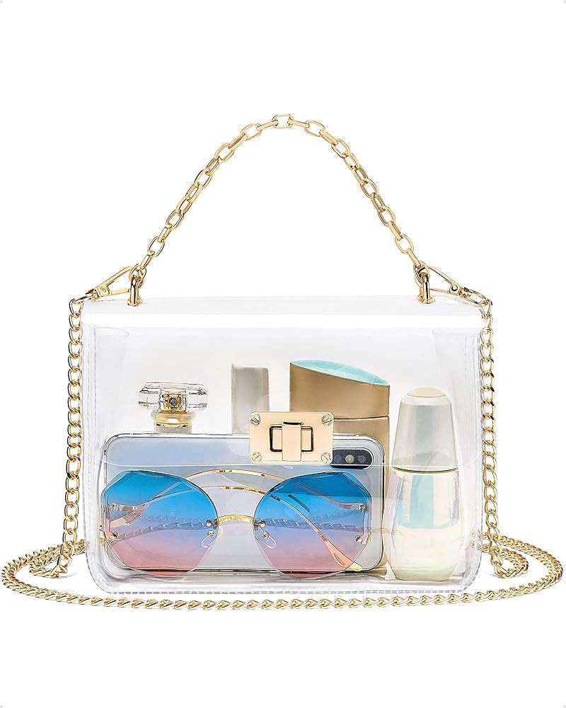 Marvolia Clear Bag Stadium Approved - Clear Purse Clear Crossbody Bag for Women Clear Clutch for ... | Amazon (US)