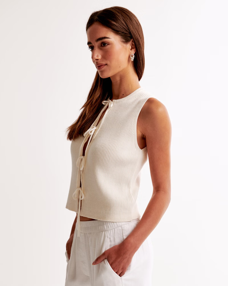 Women's Tie-Front Sweater Vest | Women's Tops | Abercrombie.com | Abercrombie & Fitch (US)